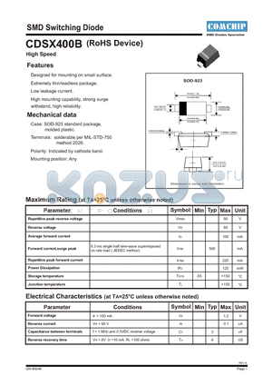 CDSX400B datasheet - SMD Switching Diode