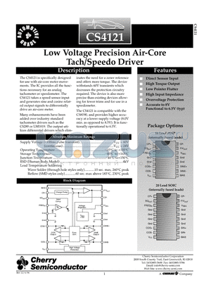 CS4121ENF16 datasheet - Low Voltage Precision Air-Core Low Voltage Precision Air-Core