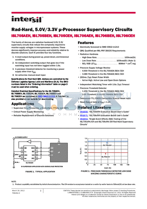 5962R1121310V9A datasheet - Rad-Hard, 5.0V/3.3V l-Processor Supervisory Circuits