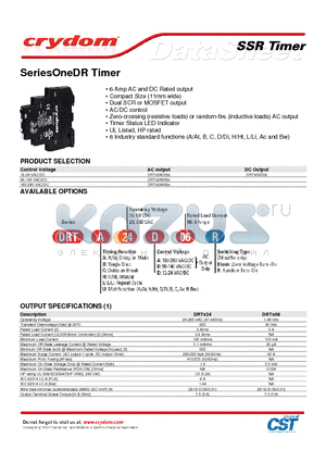 DRTX24A06X datasheet - 6 Amp AC and DC Rated output