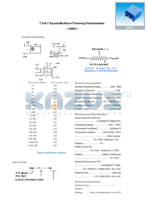 3266Y datasheet - 7.26.7 Square/Multiturn/Trimming Potentiometer