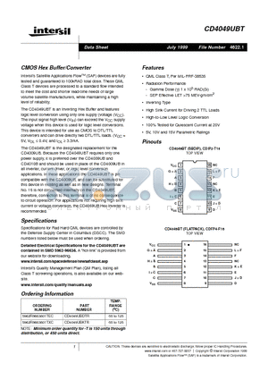 5962R9663601TXC datasheet - CMOS Hex Buffer/Converter