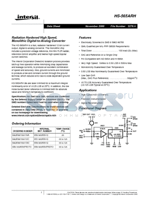 5962R9675501VXC datasheet - Radiation Hardened High Speed, Monolithic Digital-to-Analog Converter