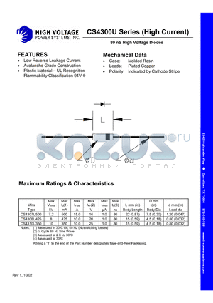 CS4308U425 datasheet - 80 nS High Voltage Diodes