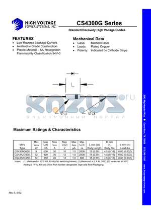 CS4309G600 datasheet - Standard Recovery High Voltage Diodes