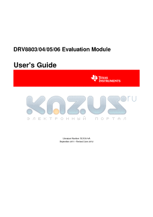 DRV8803_12 datasheet - DRV8803/04/05/06 Evaluation Module