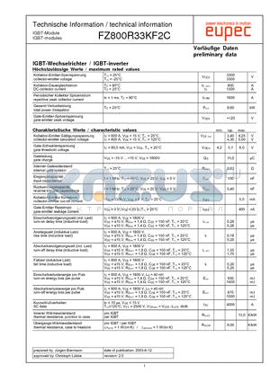 FZ800R33KF2C datasheet - IGBT-modules