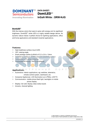 DRW-NJG-V2W-1 datasheet - High brightness surface mount LED