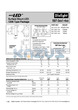 597-3111-402 datasheet - Surface Mount LED