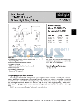 597-3201-4XX datasheet - Optical Light Pipe, 2 Array