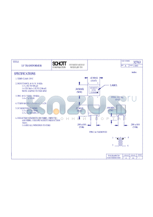 32763 datasheet - LF TRANSFORMER