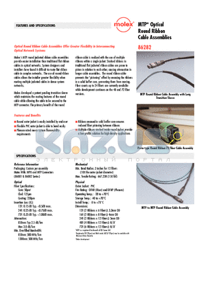 86282-4817 datasheet - MTP* Optical Round Ribbon Cable Assemblies