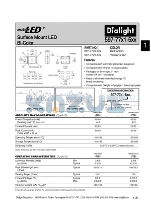 597-7701-502 datasheet - Surface Mount LED Bi-Color