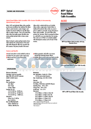 86282-4851 datasheet - MTP* Optical Round Ribbon Cable Assemblies