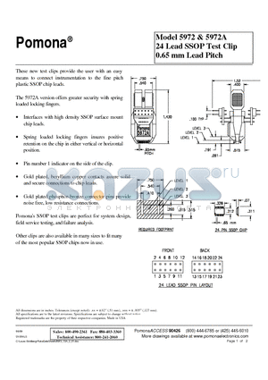 5972 datasheet - 24 Lead SSOP Test Clip 0.65 mm Lead Pitch