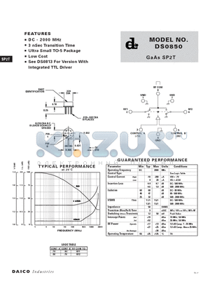 DS0850 datasheet - GaAs SP2T