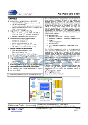 CS47024C-CQZ datasheet - Audio SOC Processor Family