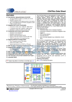 CS47024C-DQZ datasheet - Audio SOC Processor Family