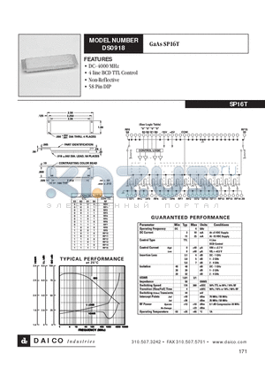 DS0918 datasheet - GaAs SP16T