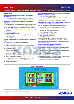 CS4815 datasheet - OC-48/12/3 DW/FEC/PM and ASYNC Mapper Device with Strong FEC