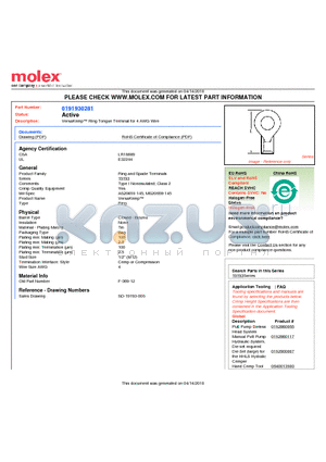 F-369-12 datasheet - VersaKrimp Ring Tongue Terminal for 4 AWG Wire