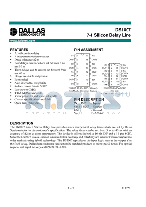 DS1007-11 datasheet - 7-1 Silicon Delay Line