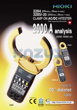 3285-20 datasheet - CLAMP ON AC/DC HiTESTER
