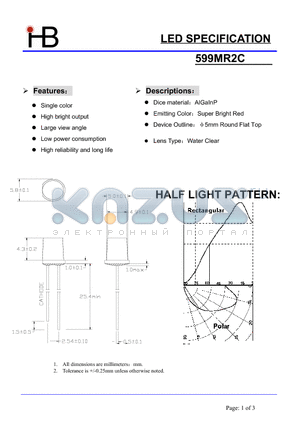 599MR2C datasheet - LED