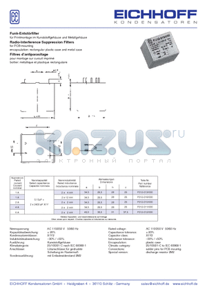 F012-010 datasheet - Funk-Entstrfilter fr Printmontage im Kunststoffgehuse und Metallgehuse