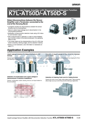 F03-20T datasheet - Liquid Leakage Sensor Amplifier with Disconnection Detection Function