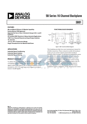 5B01 datasheet - 16 Channel Backplane