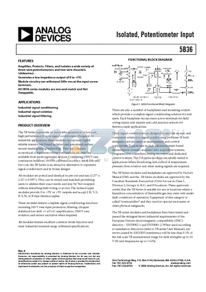 5B36-03 datasheet - Isolated, Potentiometer Input