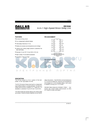 DS1044-20 datasheet - 4-in-1 High-Speed Silicon Delay Line