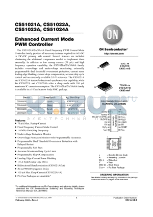 CS51022AED16 datasheet - Enhanced Current Mode PWM Controller