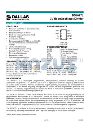 DS1077L datasheet - 3V EconOscillator/Divider