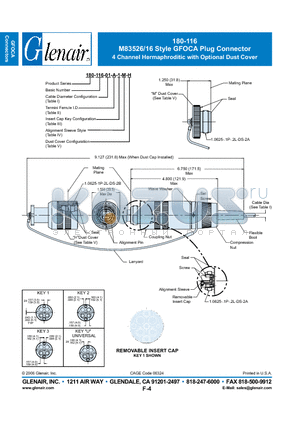 180-116-01-A-2 datasheet - 4 Channel Hermaphroditic with Optional Dust Cover