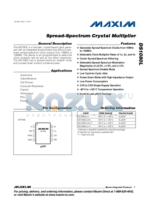 DS1080L_11 datasheet - Spread-Spectrum Crystal Multiplier