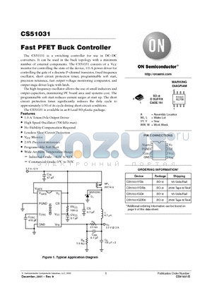 CS51031YD8 datasheet - Fast PFET Buck Controller