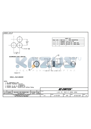 F050112 datasheet - L16 PL R10 K GRN GRN