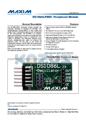 DS1086LPMB1 datasheet - DS1086LPMB1 Peripheral Module