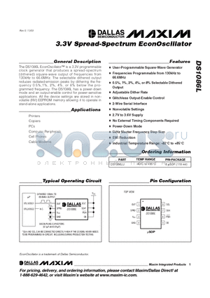 DS1086LU datasheet - 3.3V Spread-Spectrum EconOscillator