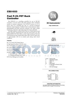 CS51033GDR8G datasheet - Fast P−Ch FET Buck Controller