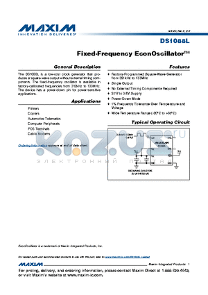 DS1088LU-02+ datasheet - Fixed-Frequency EconOscillator