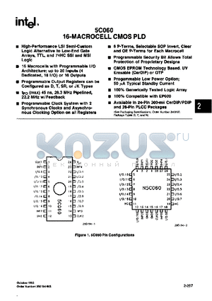 5C060 datasheet - 16 MACROCELL CMOS PLD