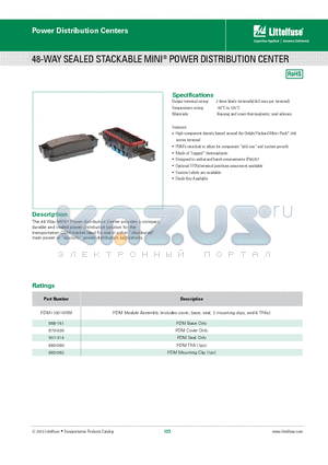 868-161 datasheet - 48-way Sealed Stackable MINI^ Power Dis tribution Center