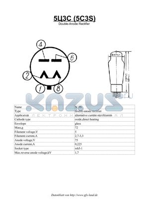 5C3S datasheet - Double-Anode Rectifier