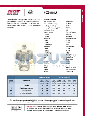 5CX1500A datasheet - RF amplifier