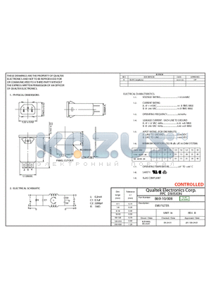 869-10/008 datasheet - EMI FILTER