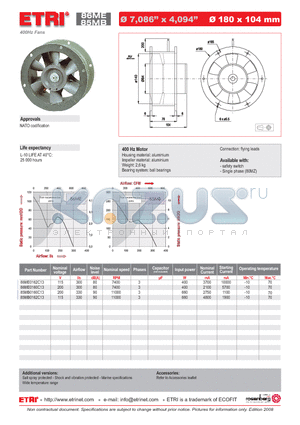 86ME0162C13 datasheet - 400Hz Fans