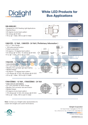 87001CB datasheet - White LED Products for Bus Applications